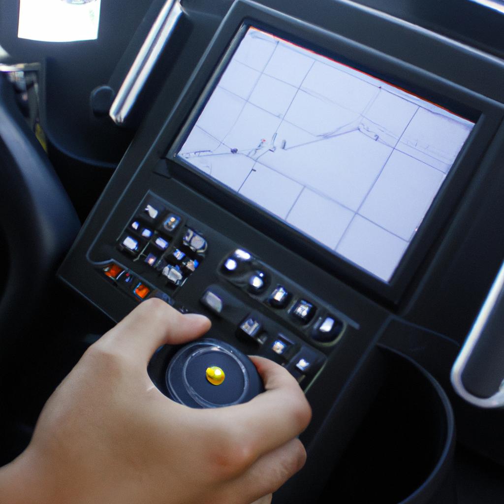 Person operating navigation system equipment