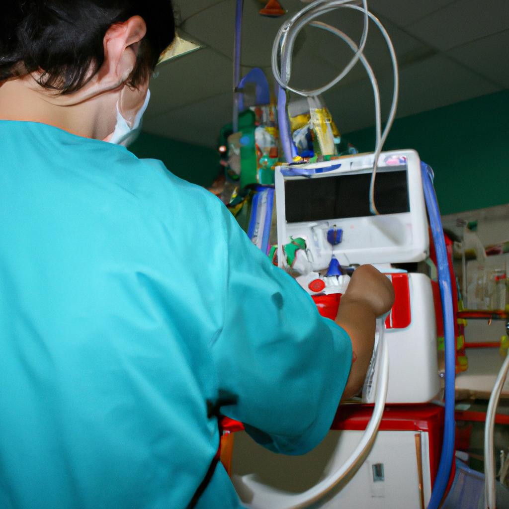 Person operating life support equipment